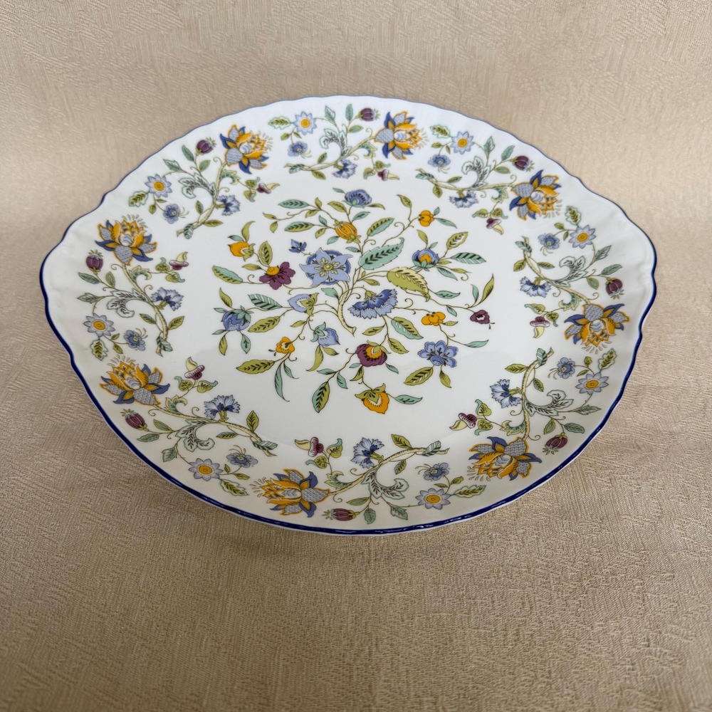 Vintage Handled Cake Plate Platter by Minton in Haddon Hall Blue
